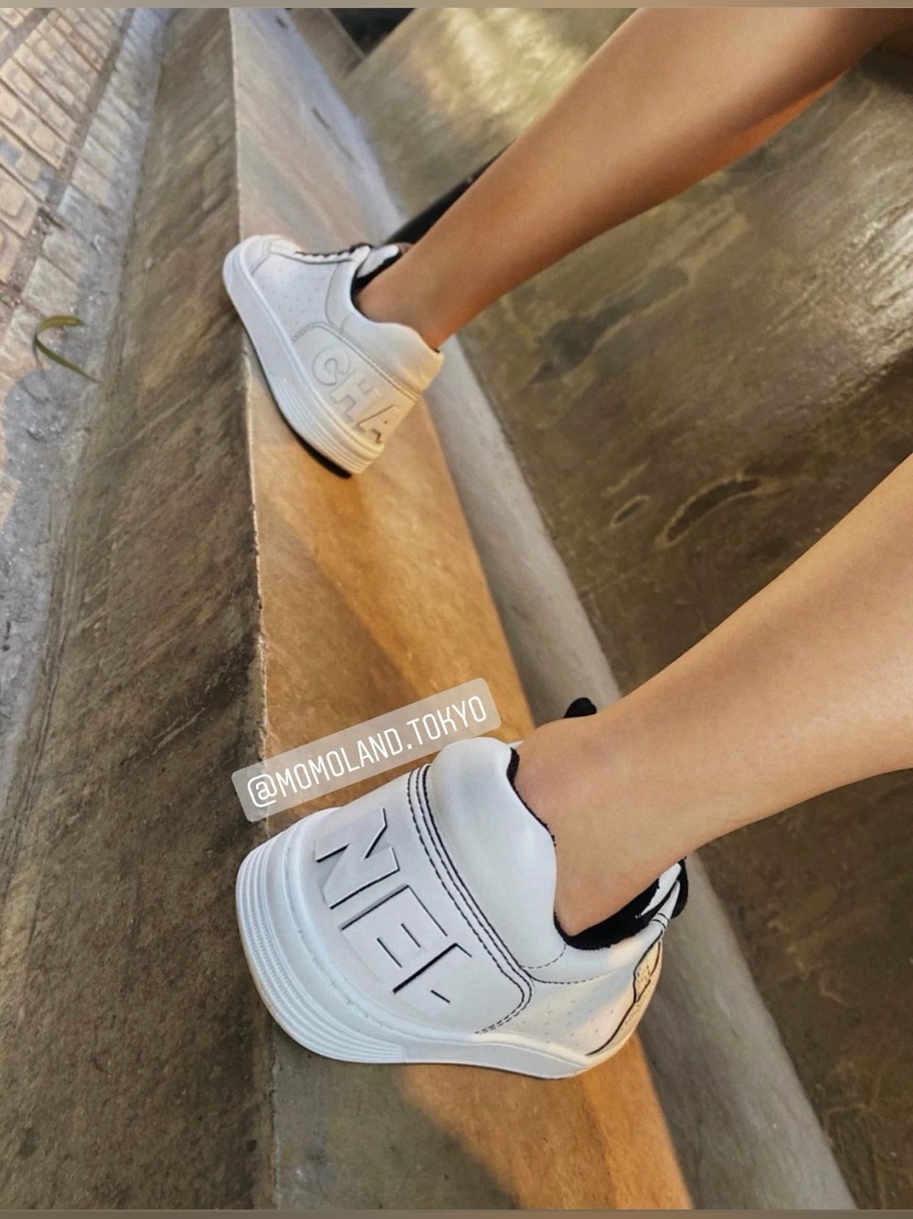 NIB⭐️CHANEL Logo White & Black Lace Up Sneaker⭐️ - Picture 4 of 4